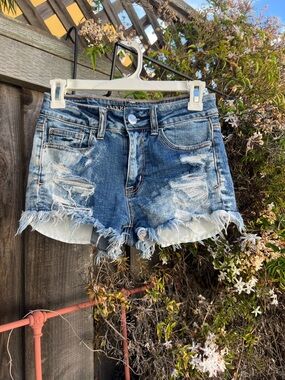 American Eagle Outfitters Distressed Blue Denim Cutoff Shorts